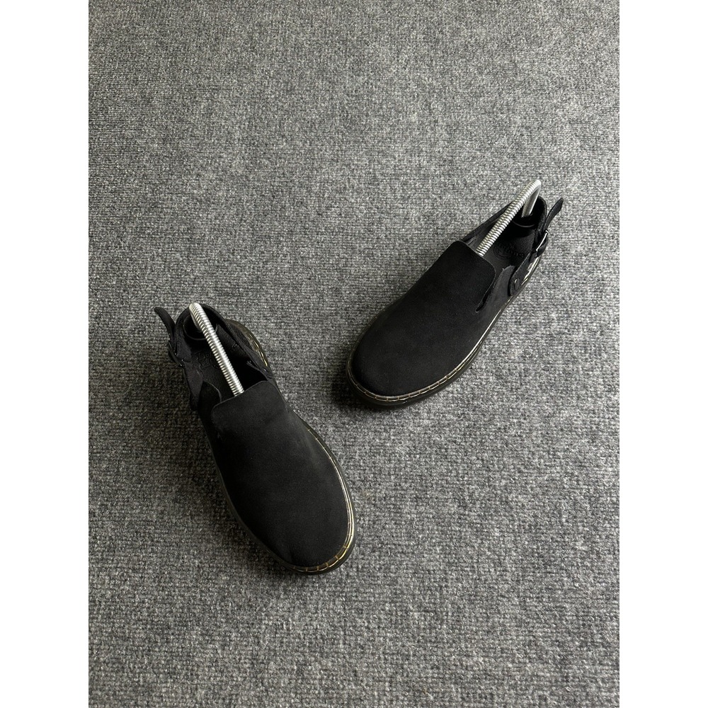 Women's Dr. Martens Carlson Black Suede Slingback Mules, Size US 8